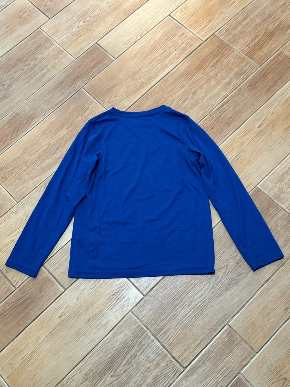 Nike Blue Long-Sleeve Dri-Fit Tee with Yellow Swoosh